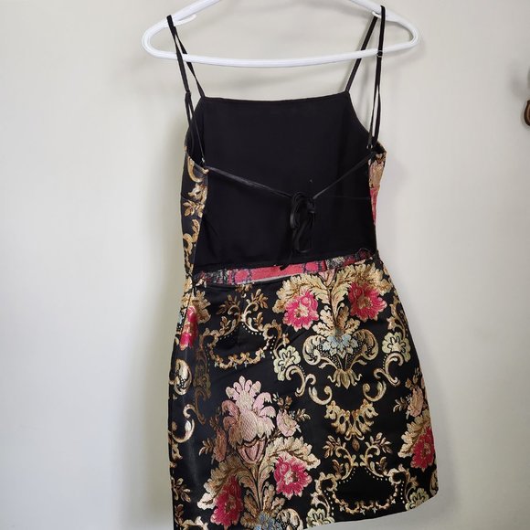 Black Embroided Mini Dress - Picture 2 of 2